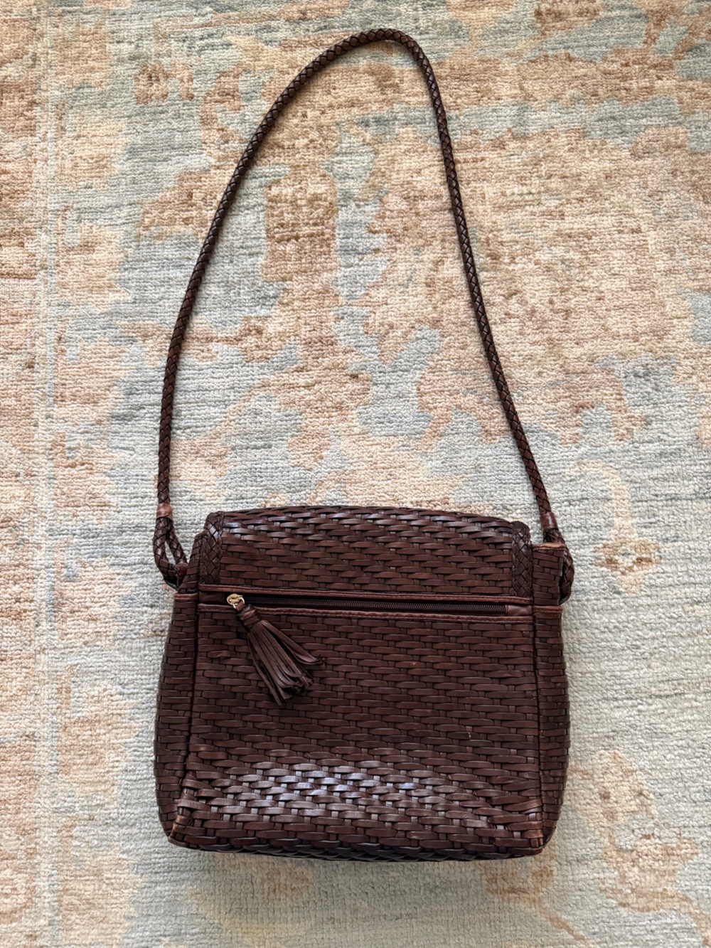 Vintage Talbots Leather Woven Purse - Picture 4 of 5
